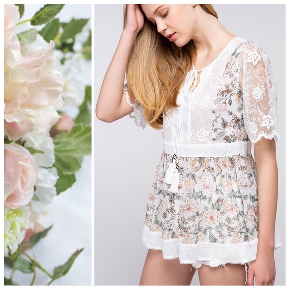 Lacey Garden Flirty Tunic Top - Picture 7 of 9